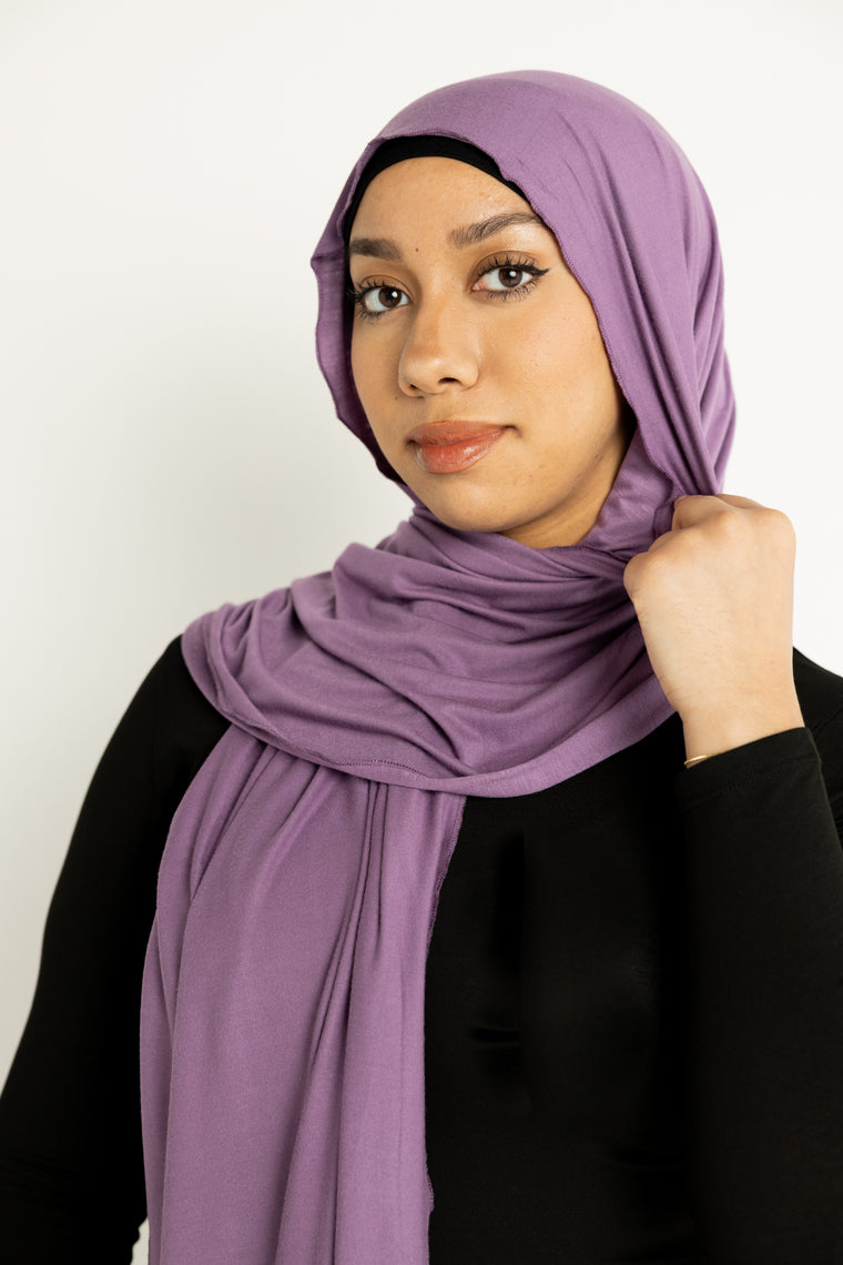 iris lavender purple jersey hijab