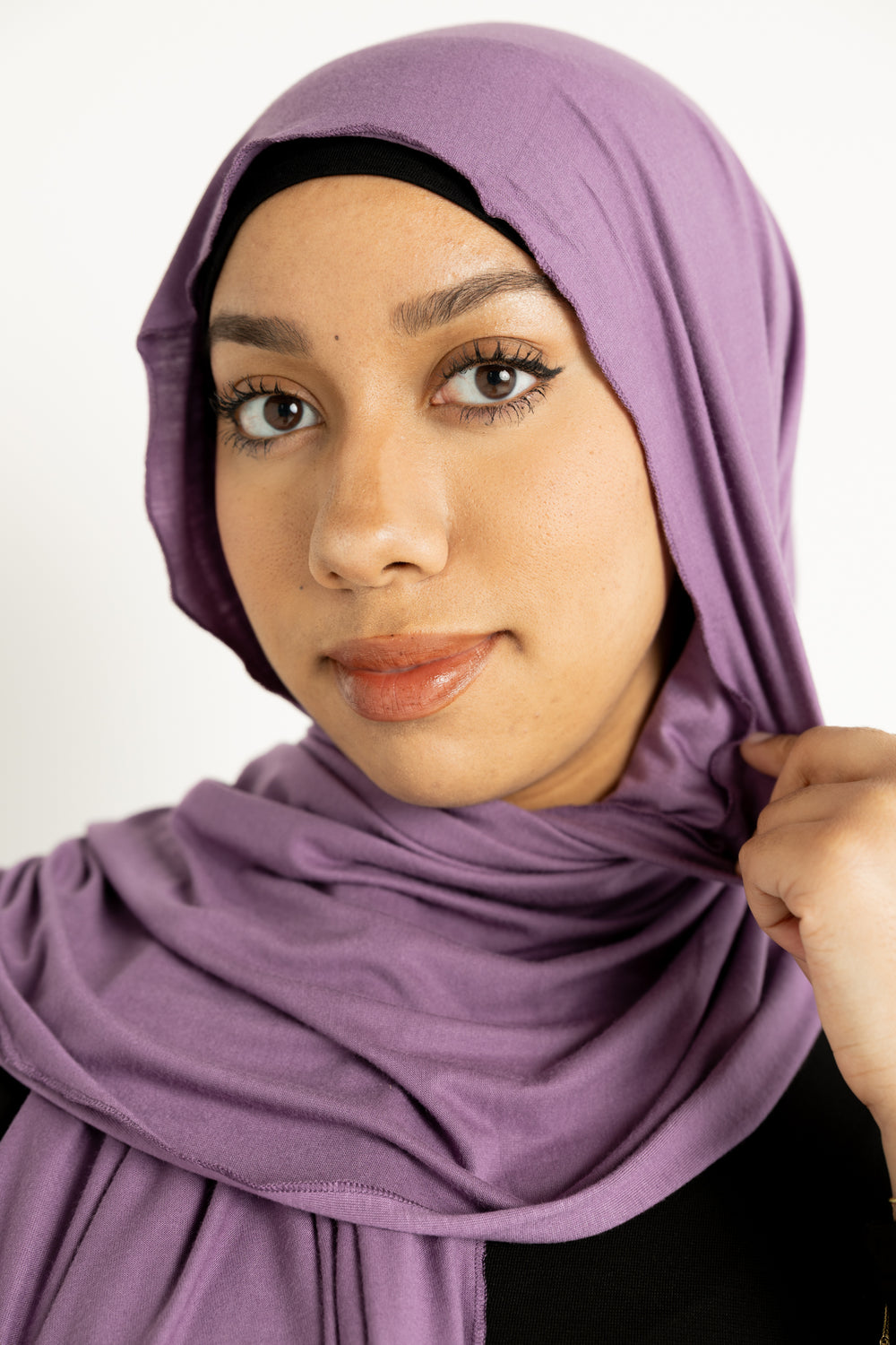 iris lavender purple jersey hijab