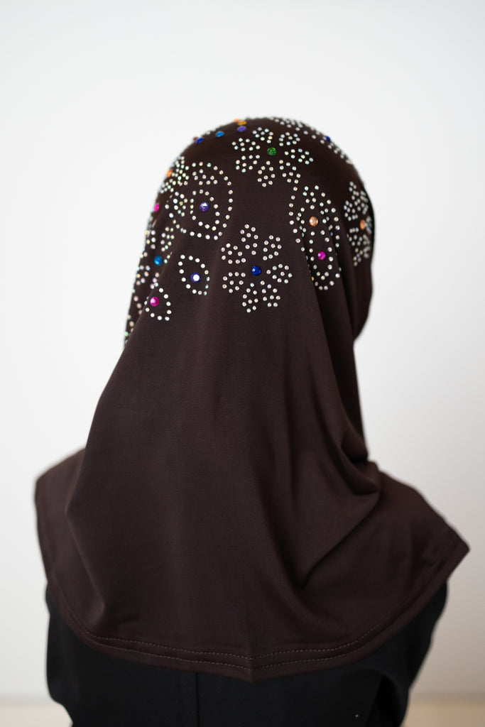 slip on baby girl hijab with jewels