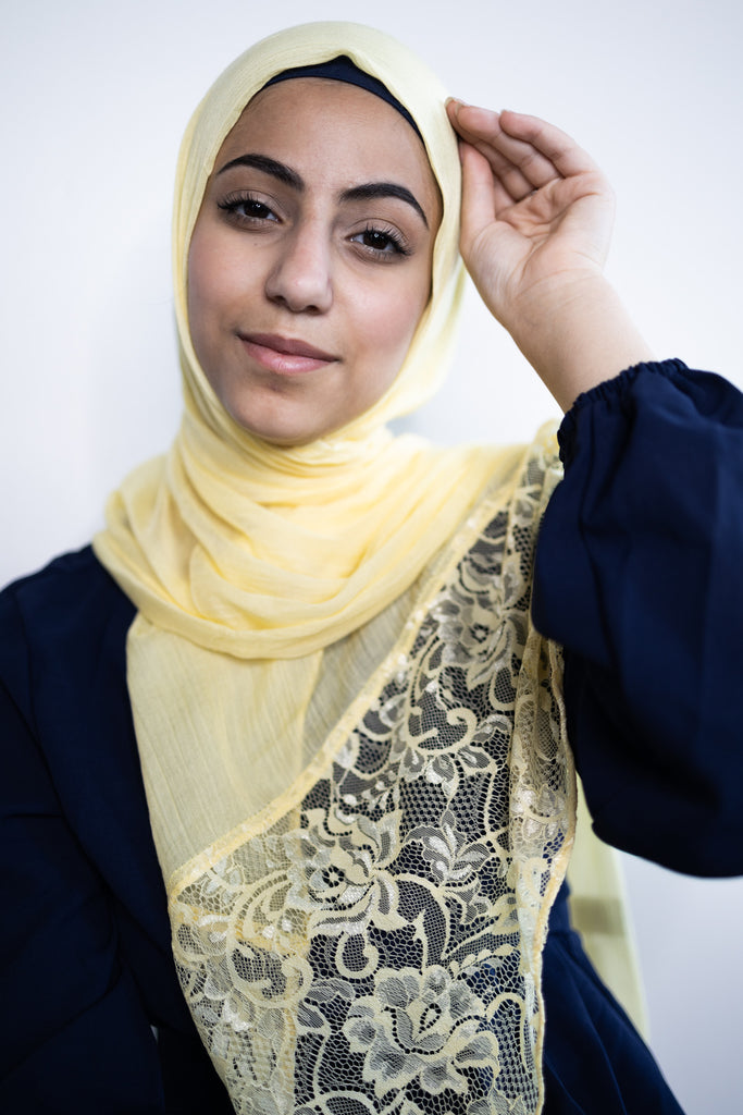 Modal Lace Hijab - Honey Yellow