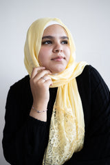 Modal Lace Hijab - Honey Yellow