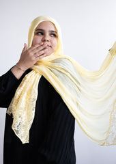 Modal Lace Hijab - Honey Yellow