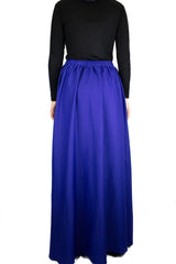 high waisted skirt in royal blue with pockets