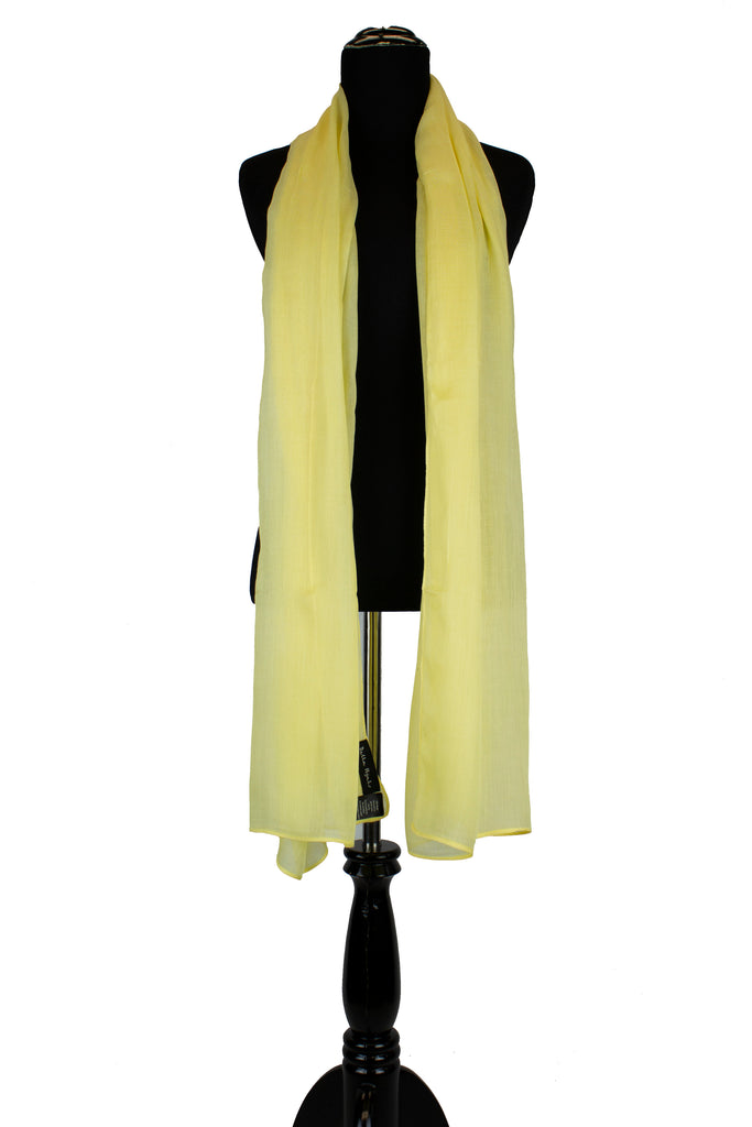 solid light yellow hijab made with modal fabric