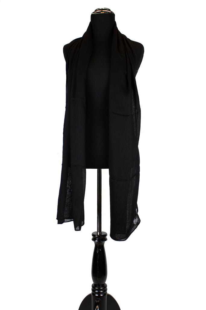 solid black hijab made with modal fabric