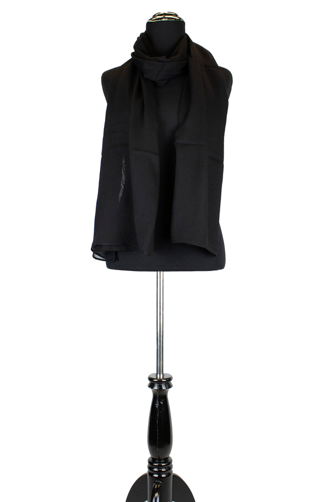 solid black hijab made with modal fabric