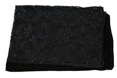 solid black hijab made with modal fabric and embellished with lace