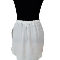 fake shirt extender in white with buttons and an elastic waistband