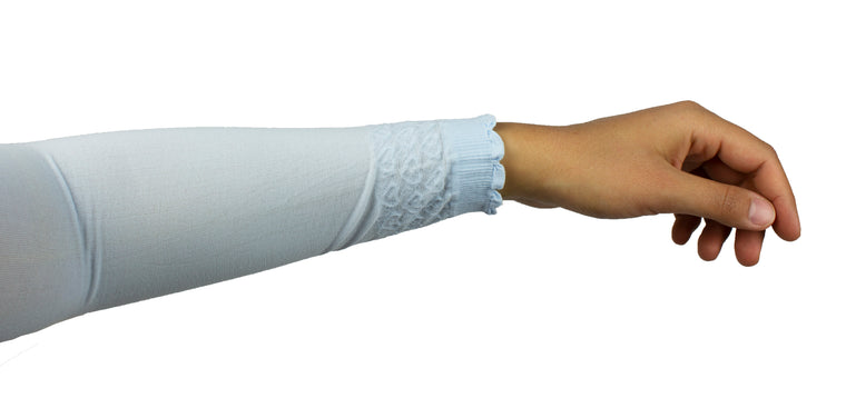 Frill Edge Stretchy Sleeve Extender - Baby Blue