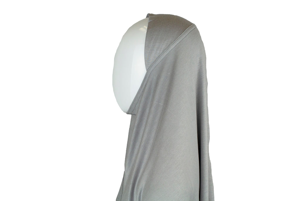 silver gray jersey slip on one piece hijab