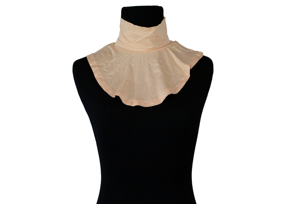 peach fake mock collar in jersey material