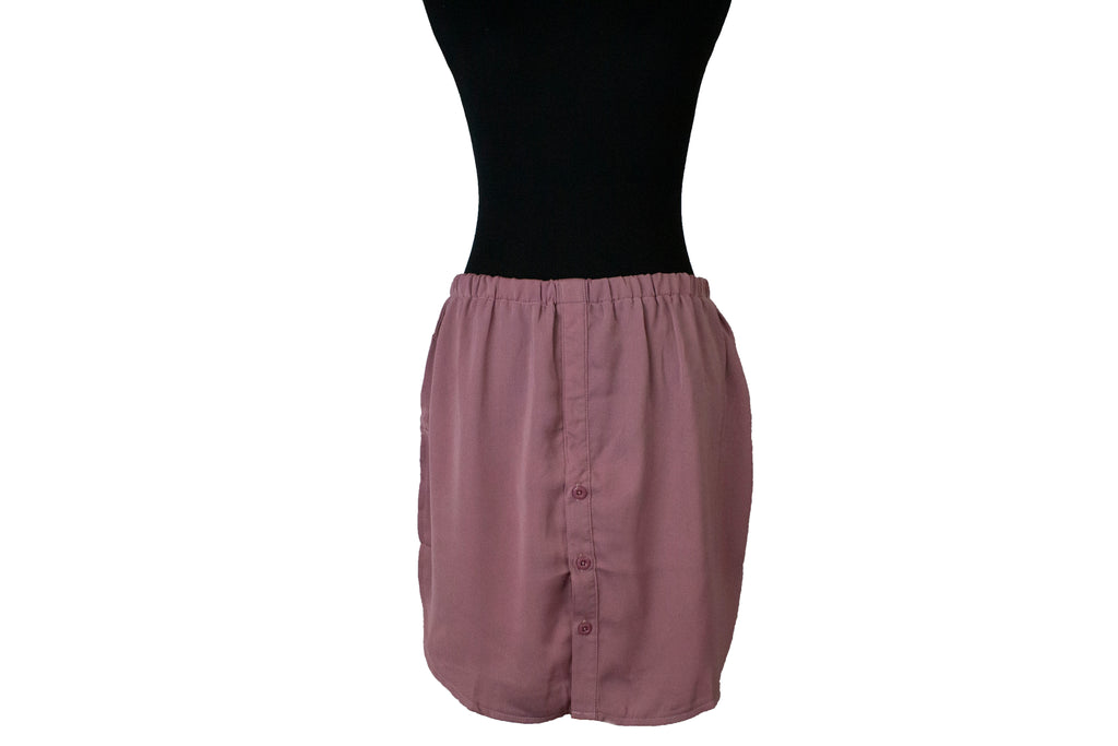 mauve fake shirt extender with buttons
