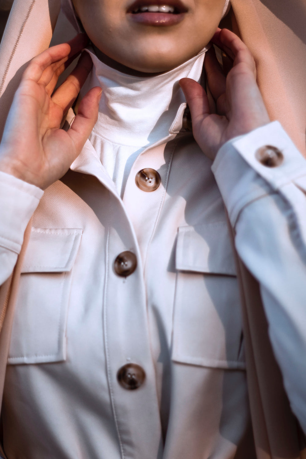 fake collar jersey dickie white neck cover up