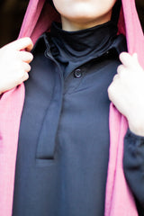 dickie jersey mock neck collar in black