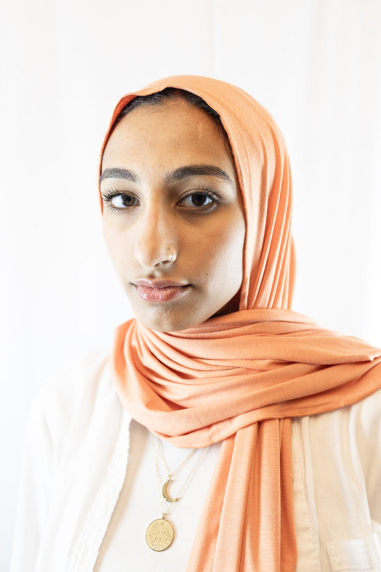 Jersey Hijab - Mango Orange