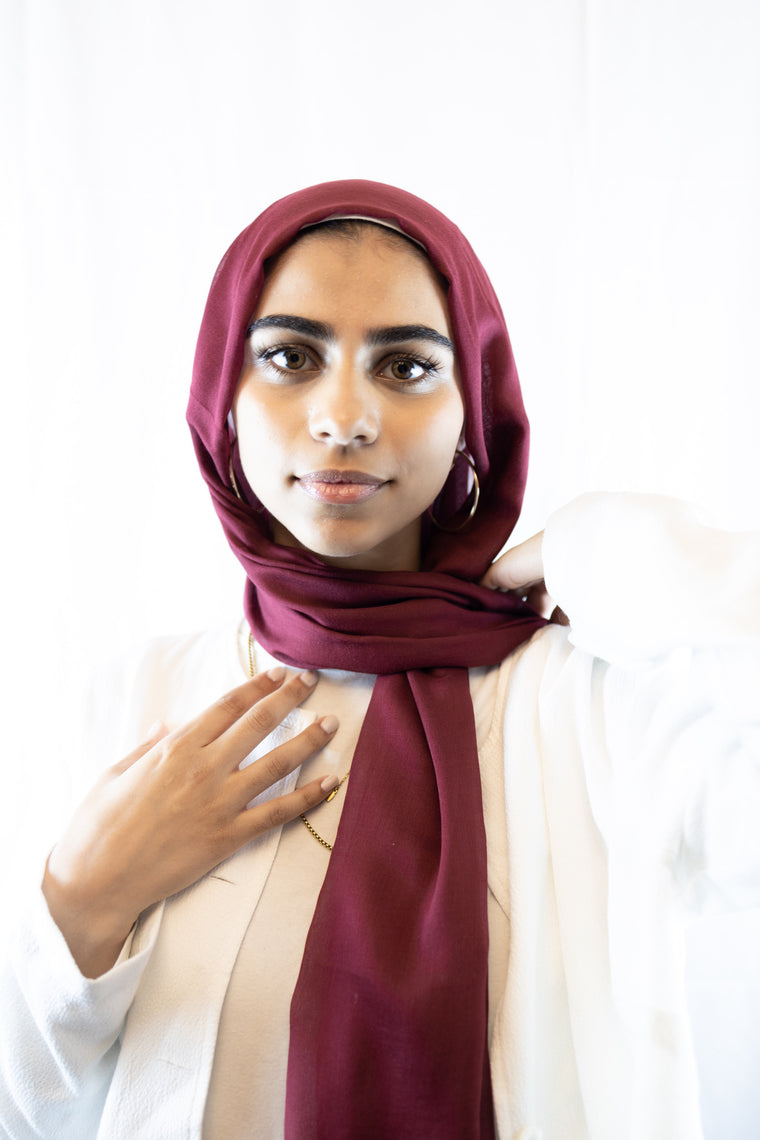 Modal Hijab - Burgundy