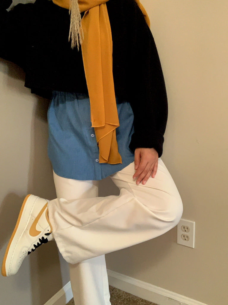 half shirt extension denim with buttons