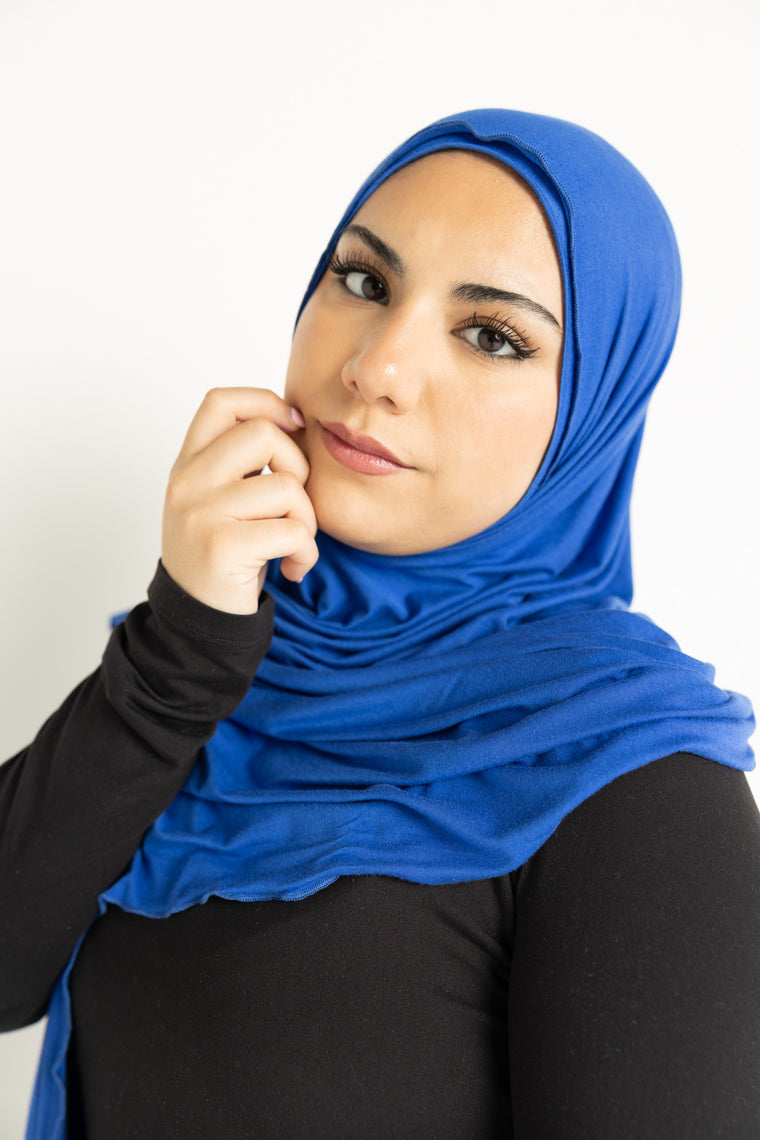 Jersey Hijab + Matching Ninja Royal Blue