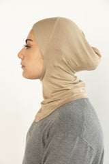 model wearing full coverage ninja under scarf