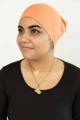 mango orange jersey under cap bonnet for hijab