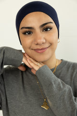 navy blue under scarf tube cap for hijab