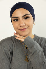 navy blue under scarf tube cap for hijab