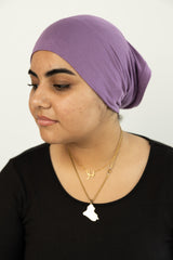 iris purple under scarf tube cap for hijab