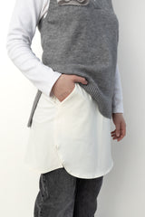 sporty fake shirt extender tennis skirt with pockets layered with sweater vest