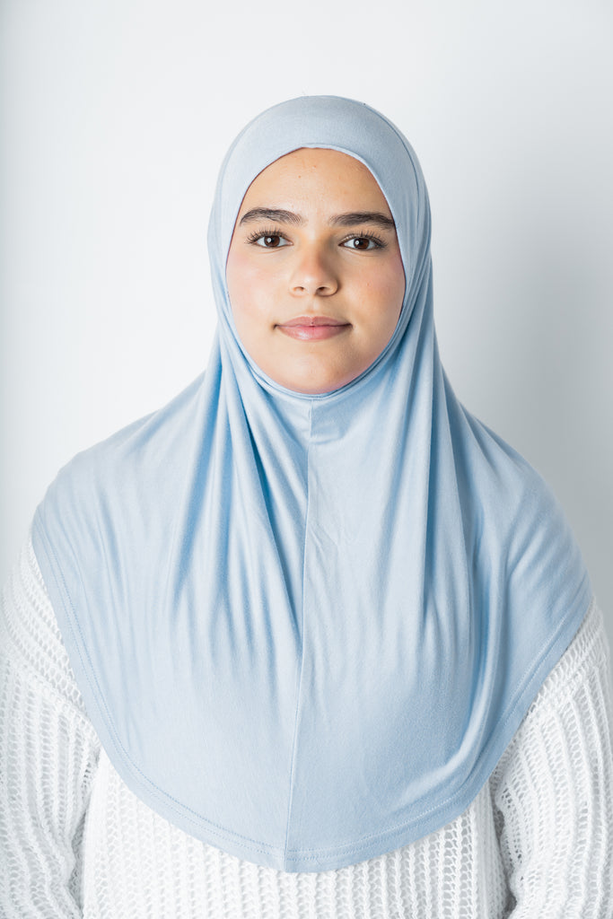 baby blue slip on one piece jersey hijab