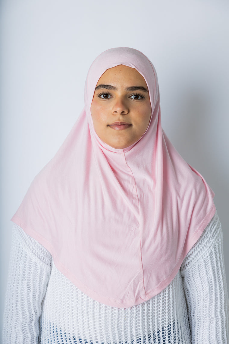 One Piece Slip on Jersey Hijab - Light Pink