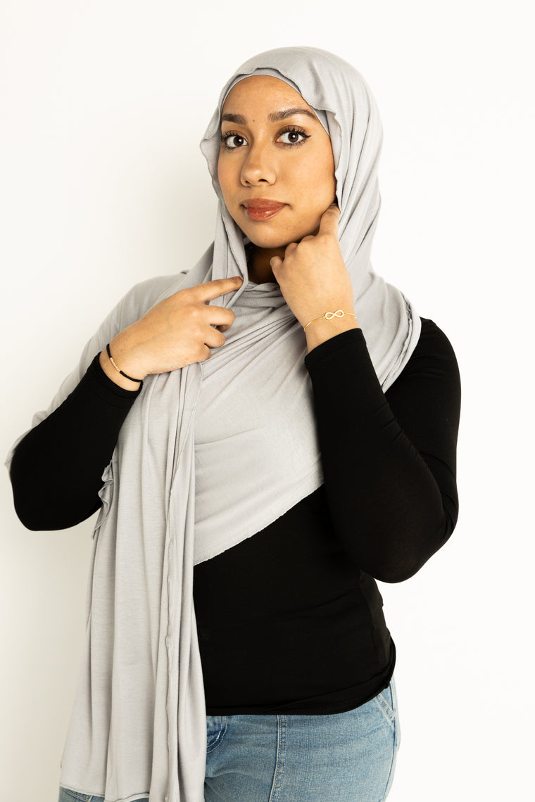 jersey hijab in silver