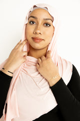 jersey hijab in seashell pink