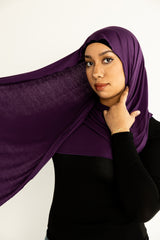 jersey hijab in plum dark purple