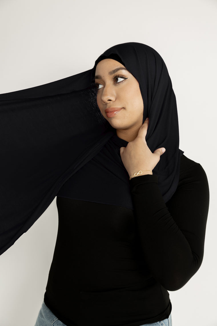 Jersey Hijab - Jet Black