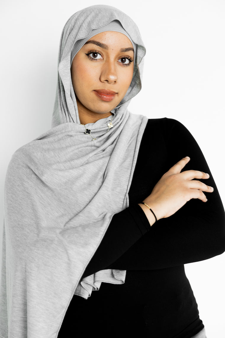 tshirt light gray jersey hijab