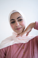 satin silk light blush pink solid hijab