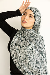 snake skin animal print modal hijab in size standard 