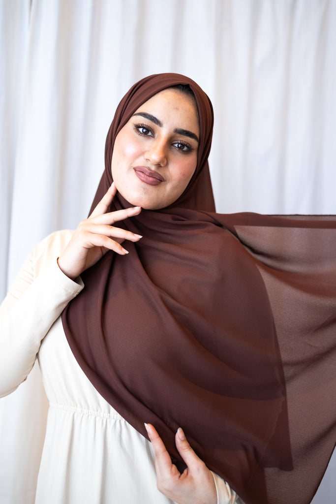 brown chiffon hijab