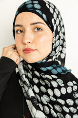 Mysterious, bold, and effortlessly chic—the Midnight Serpent Modal Hijab