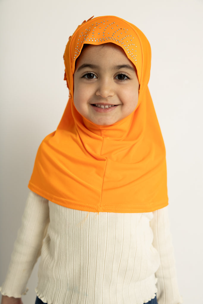 slip on baby girl hijab with jewels