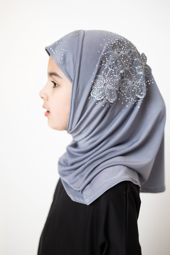 slip on baby girl hijab with jewels