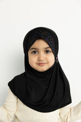 slip on baby girl hijab with jewels