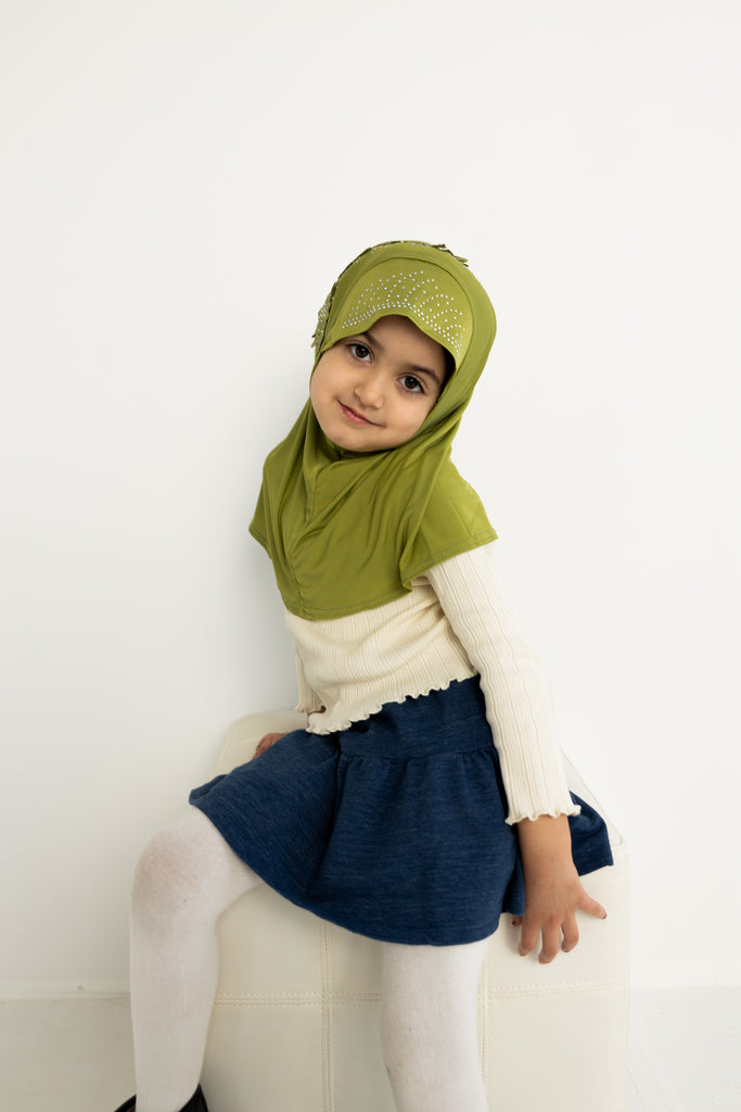 slip on baby girl hijab with jewels