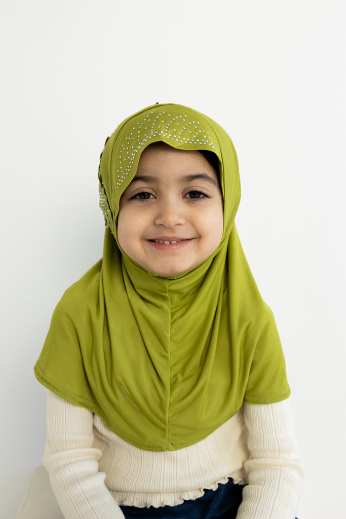 slip on baby girl hijab with jewels