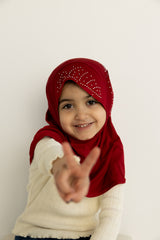 slip on baby girl hijab with jewels