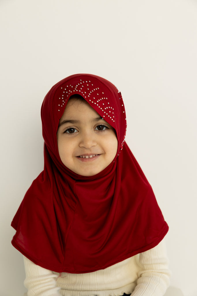 slip on baby girl hijab with jewels