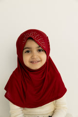 slip on baby girl hijab with jewels