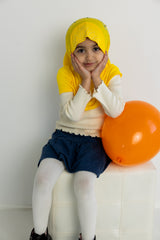 girls one piece slip on jersey hijab with beads