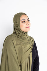 Jersey Hijab + Matching Undercap Olive