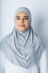 One Piece Slip on Jersey Hijab - Silver